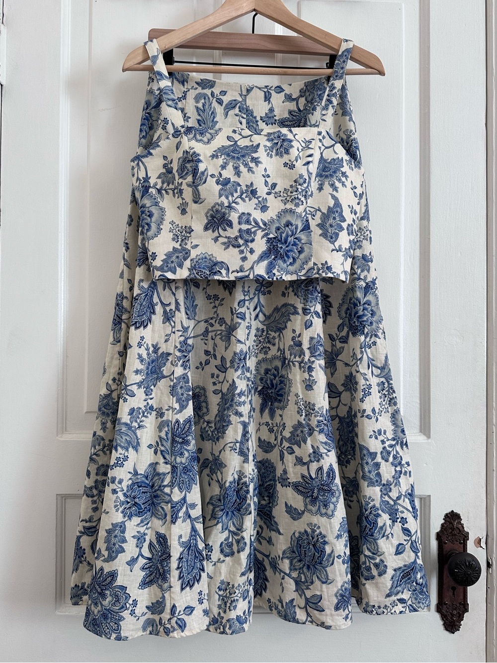 Sezane Soelle Skirt Ava Top Maddalena Print Set Linen Cotton Size 36/38 4/6 - Picture 4 of 12